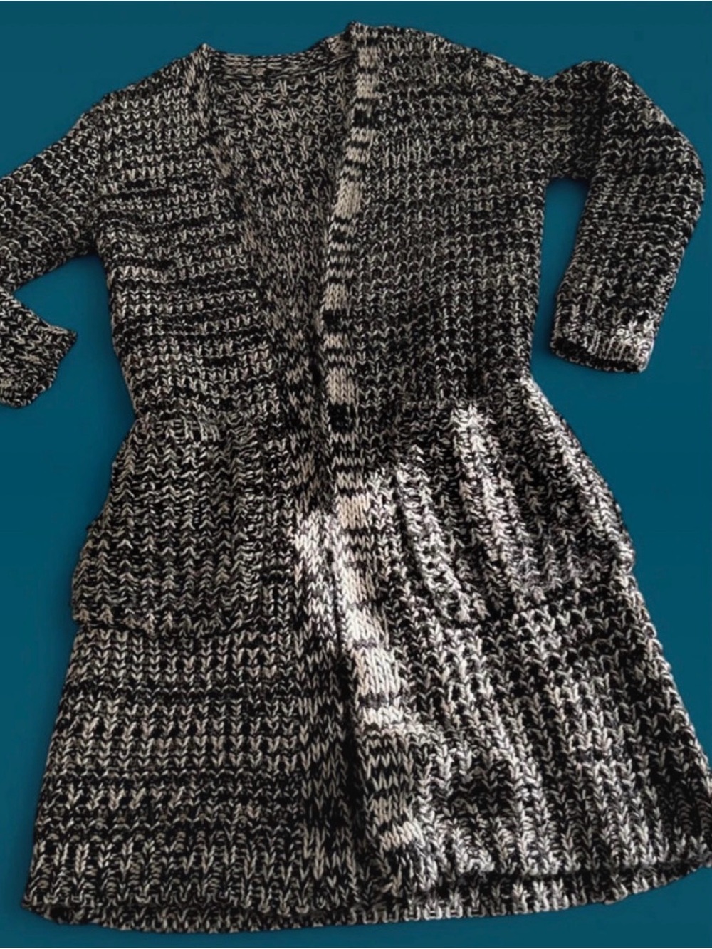 Chunky Woven Open Cardigan Sweater Duster